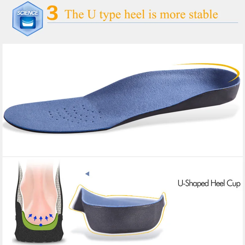 Orthotic High Shoe Insoles Supporting Arch Foot Gel Pad 3D Arch Support Flat Foot for Women / Men Orthopedic Foot Pain Unisex Sp