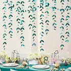 13 футов Индиго синий лист гирлянды бумага листья стример украшения висит для свадебный душ помолвка весна лето декор для вечеринки