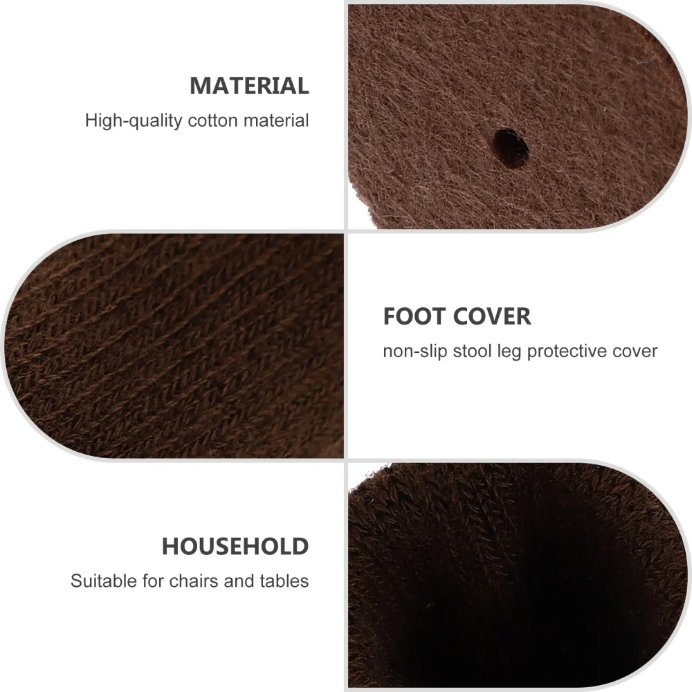 

4PCS Chair Knitted Protective Foot Cover Simple Non-skid Stool Leg Pad Cover