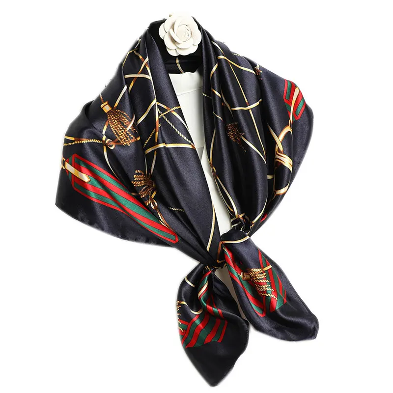 

2021 Silk Square Scarf for Women Neck Foulard Shawl Wrap Pashmina Bandana Bag Fashion Lady Neckerchief Spring Hijab Scarves new