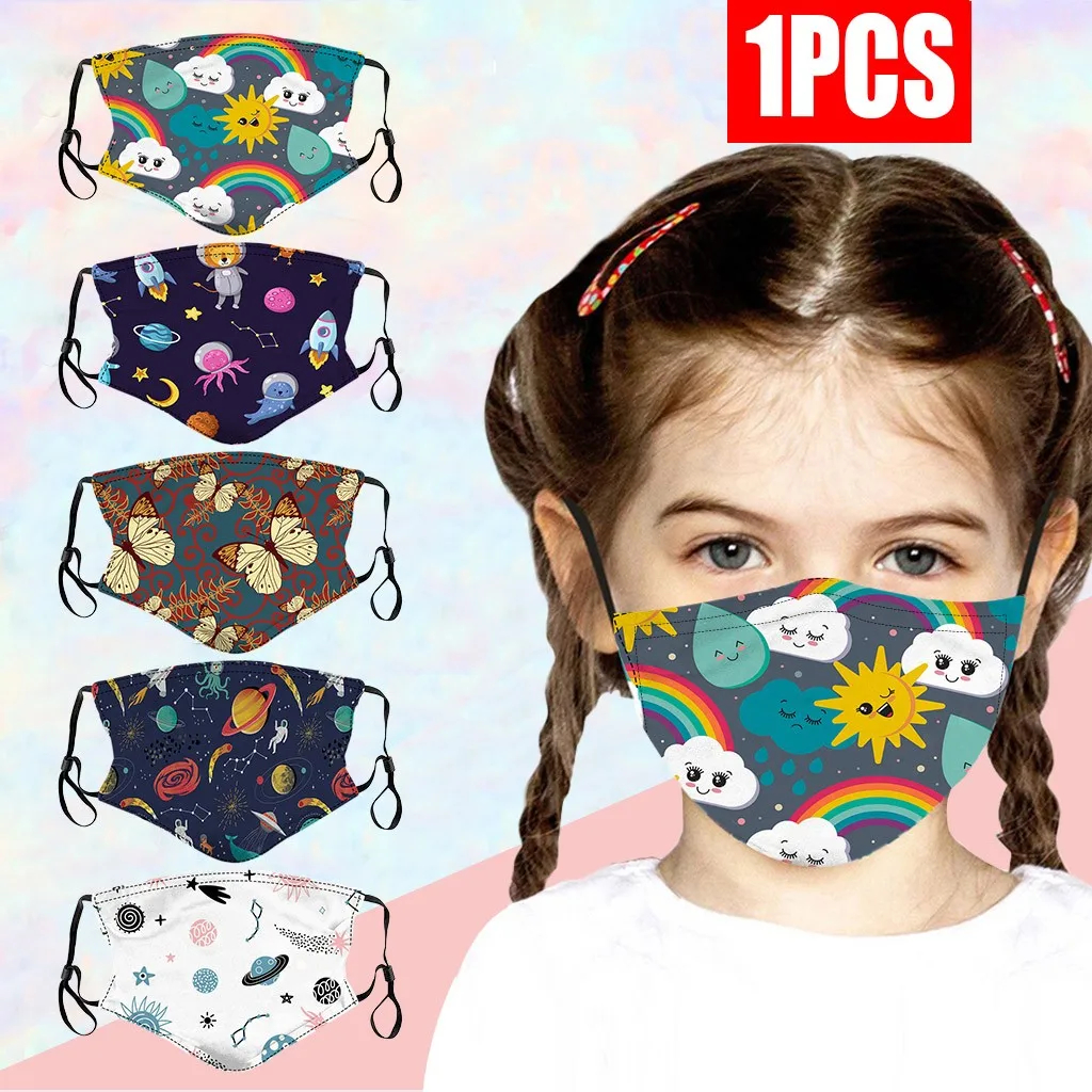 

Kids Children's Mask Disposable Face Mask 3ply Ear Loop Face Masks Cover Protect Unisex Dustproof Sun Rainbow Mask For Children