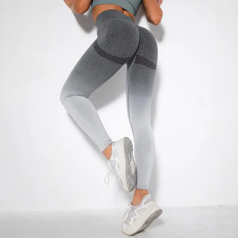 Gradient Leggings Women Fitness Seamless Leggings High Waist Super Stretch Slim Leggings Push Up Women Gym Clothing Sportswear