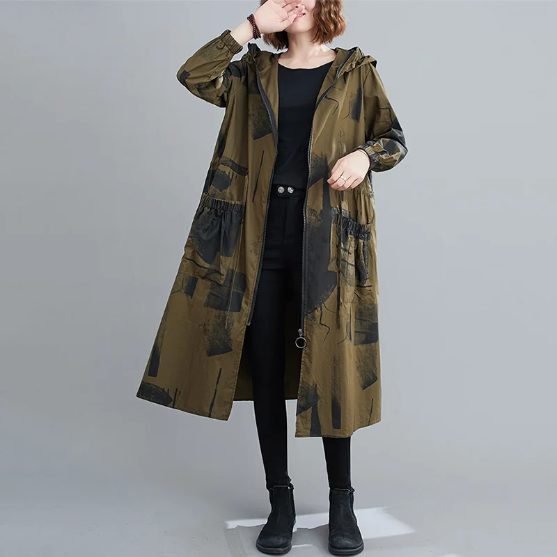 Длинный свободный кардиган с капюшоном на шнуровке | Женская одежда