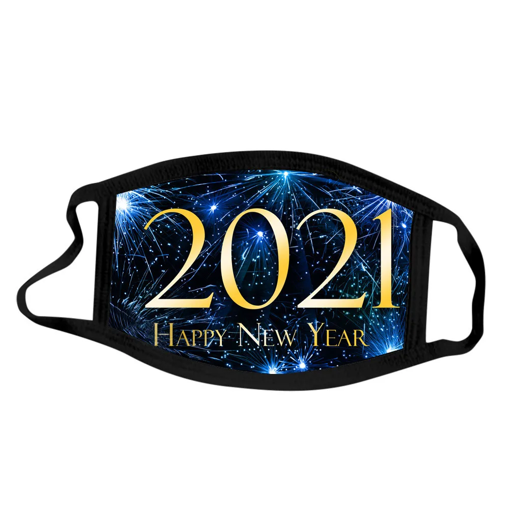 

1PCS Children New Year Printed Mouth Masks Outdoor Cotton Mouth Masks Washable Reusable Earloop Face Masks Mascarillas Drop Ship