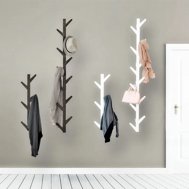 

Fashion Wall Mounted Coat Rack Bamboo Tree Shaped Hanger Hat Stand Display Garment Rack Home Decoration Wall Clothes Hanger