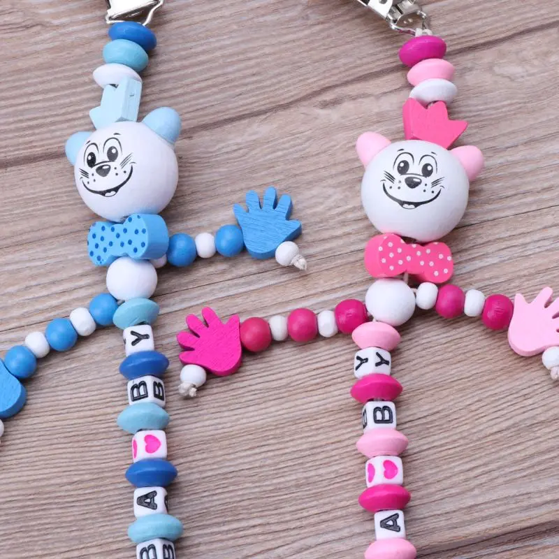 

Baby Pacifier Clip Chain Infant Boys Girls Letters Toys Teether Pacifier Chain Holder Baby Nipple Feeding Q1FE