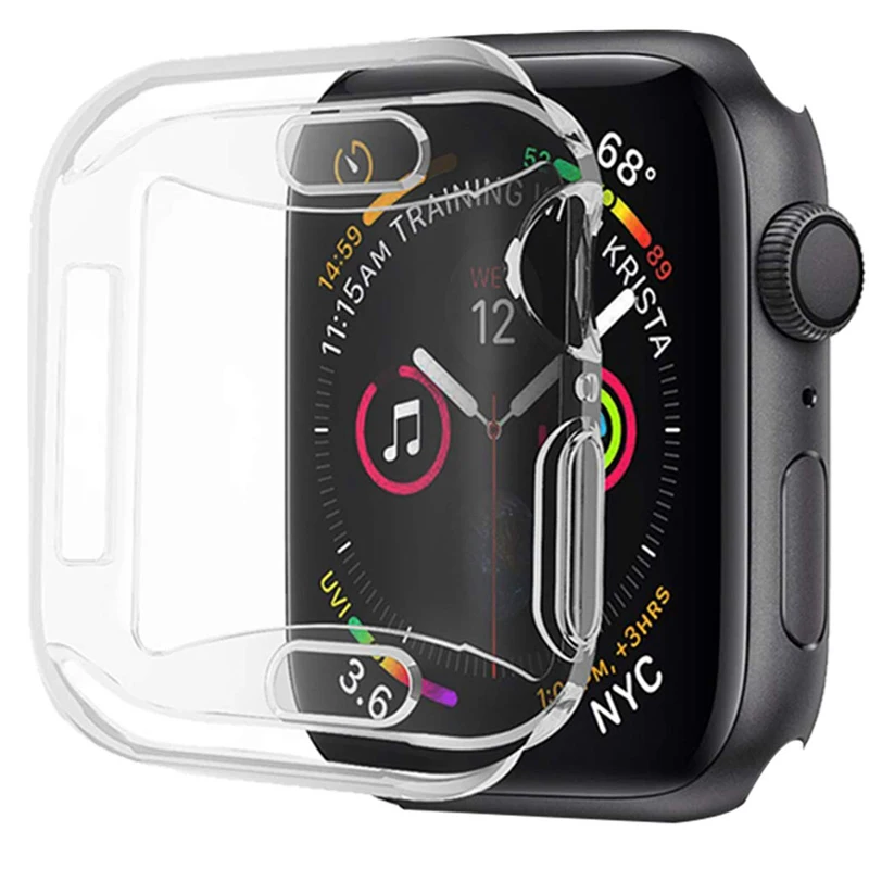 Прозрачный чехол для iwatch 5 4 44 мм 40 оболочка s 42 38 полная защита экрана из ТПУ бампер