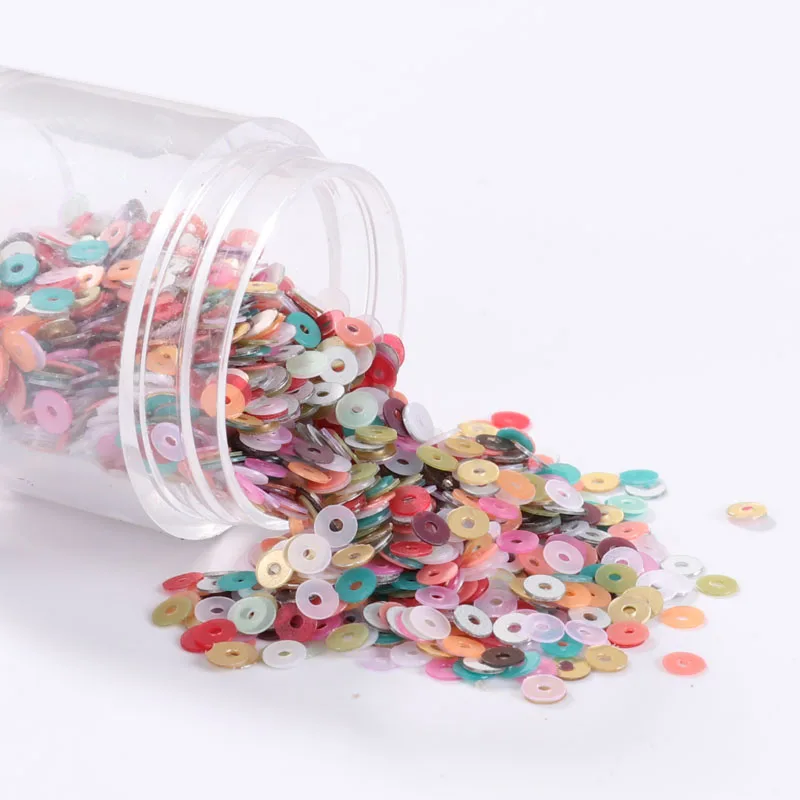 10 г (2000 шт.) в упаковке 3 мм плоские круглые матовые пайетки ПВХ рассыпчатые для