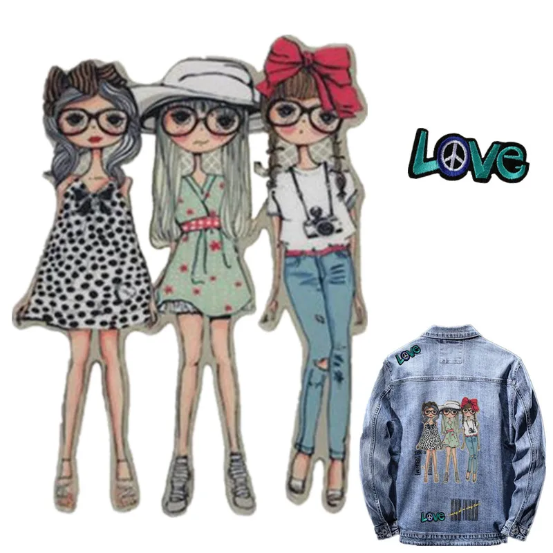 Вышитая нашивка аппликация для девочек друзья железные нашивки одежды любовь