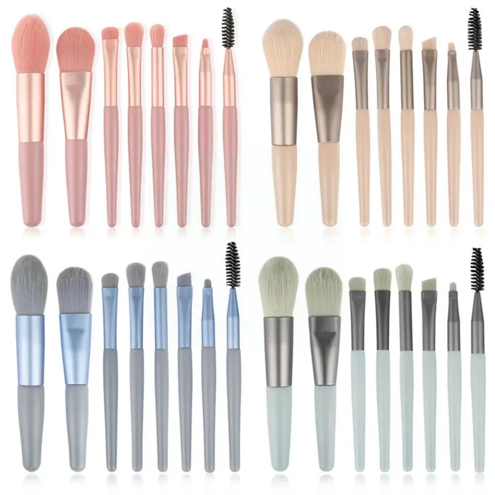 

8Pcs/Set Mini Makeup Brush Set Makeup Brush Eyeshadow Brush High Blush Concealer Loose Gloss Set Powder X3V0