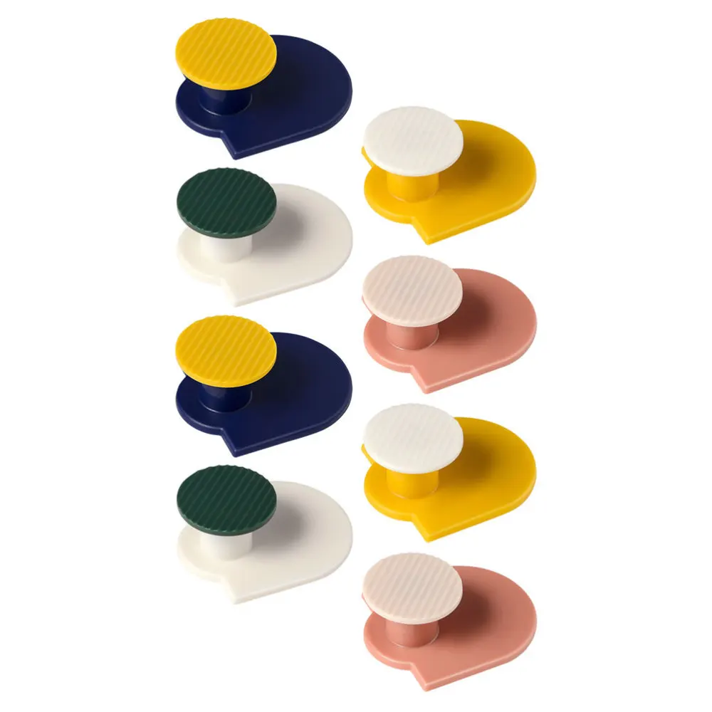 

8pcs Simple Wall Hooks Punch-free Clothes Holders Sundries Hooks (Mixed Color)