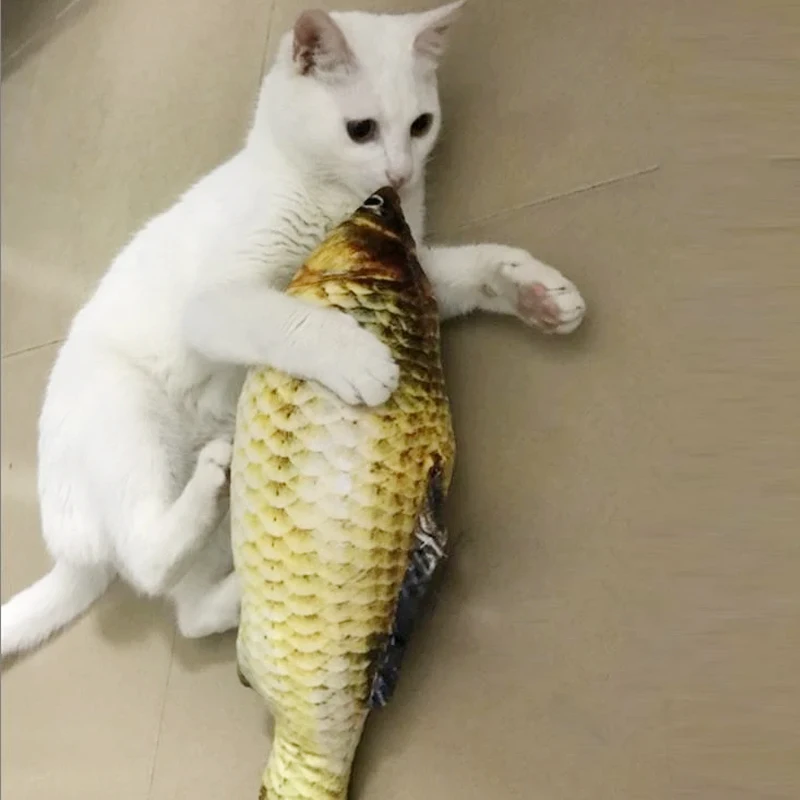 Cat Catnip Toys Soft Plush 3D Fish Shape Toy Interactive Gifts Stuffed Pillow Doll Simulation Playing |