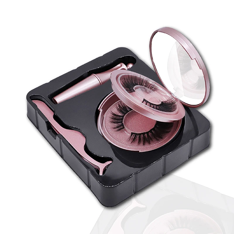

Magnetic Eyelashes 3D False Mink Eyelashes Reusable Magnet Lashes Magnetic Liquid Eyeliner&Magnetic False Eyelashes &Tweezer Set
