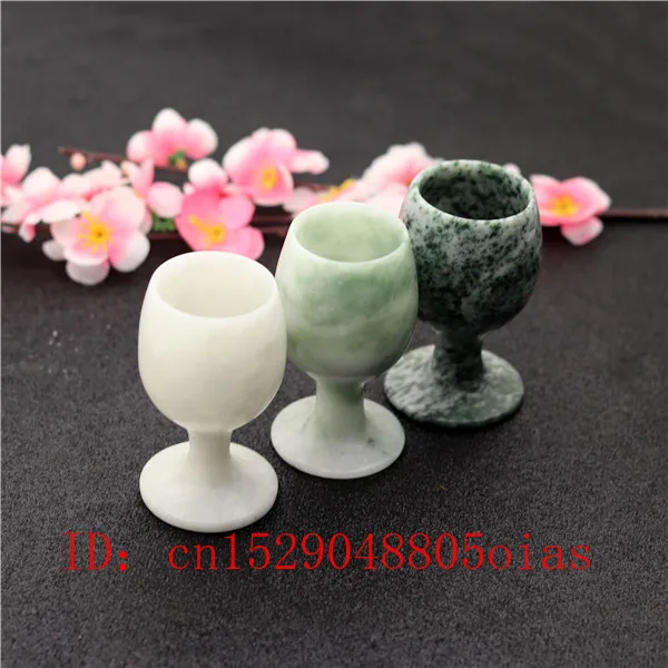 1 шт. натуральный белый зеленый нефритовый бокал для вина китайский стиль чашки