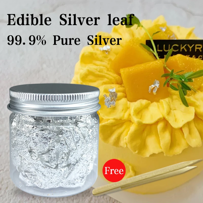 0 5 г съедобные хлопья шабина из натурального серебра декоративные блюда