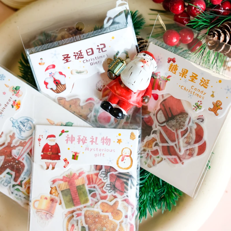 40 шт./лот с Рождеством бумажная наклейка декоративный дневник скрапбук