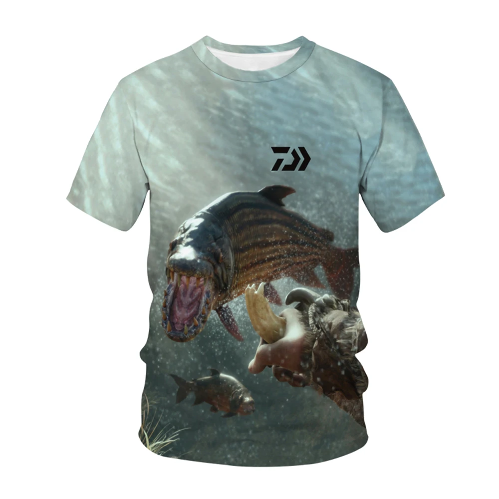 

New Fashion Harajuku fishing Couples t shirt style casual Digital fish 3D Print t-shirt Men Women tshirt Summer Short Sleeve
