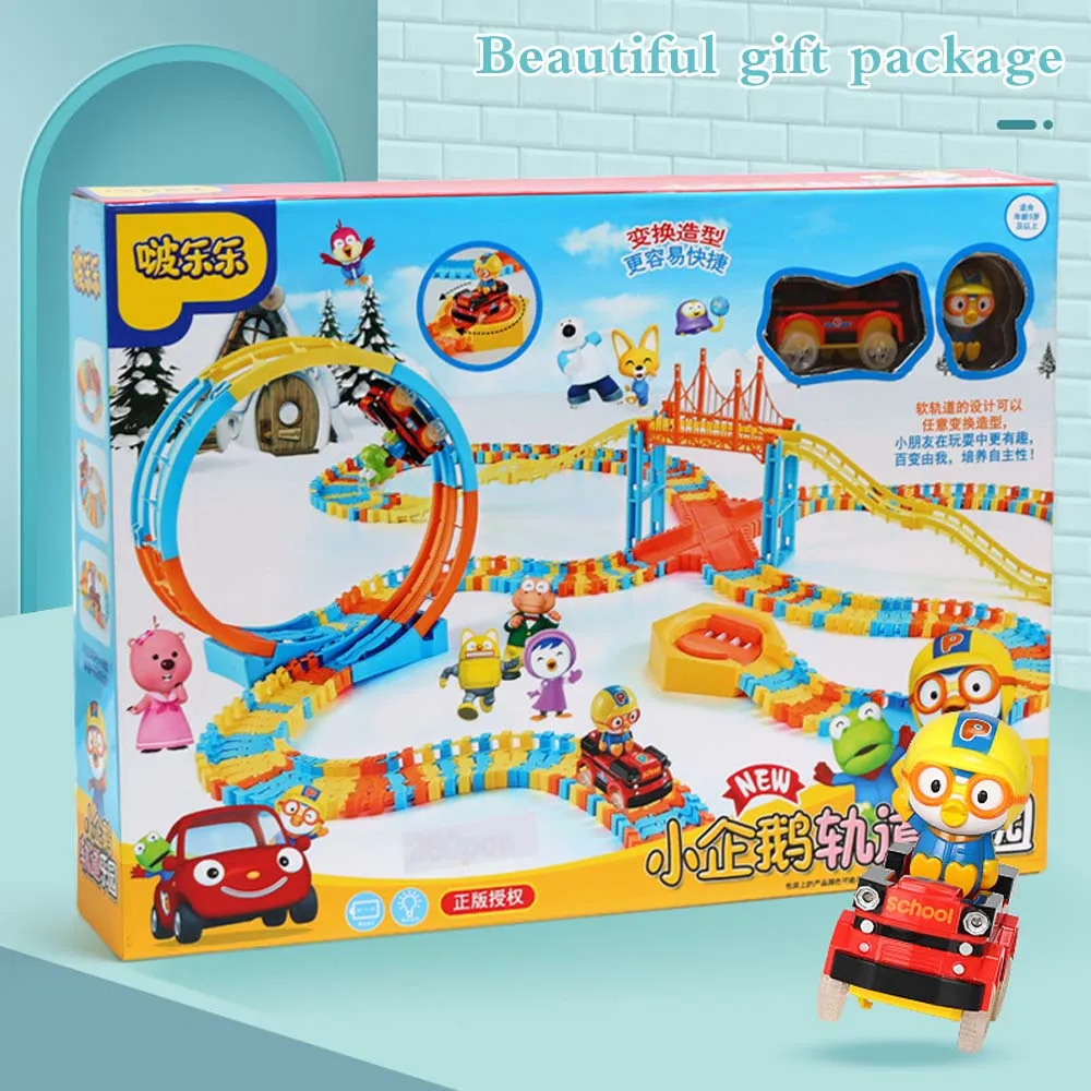 

kids Little Penguin Variety Assembled Rail Car toys Children's Puzzle DIY Assembled Cartoon Penguin Climbing Interactive Toy