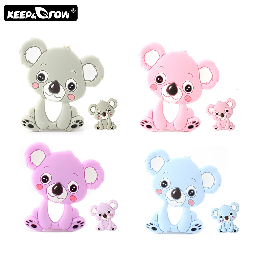 

Детские Прорезыватели для зубов Keep & Grow 2 шт./компл. Mini Koala, Силиконовые Прорезыватели для зубов Koala без бисфенола, аксессуары для изготовления ожерелья своими руками