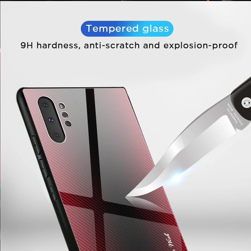 Градиентный чехол из закаленного стекла для Samsung Galaxy Note 20 S20 Plus сверхроскошный