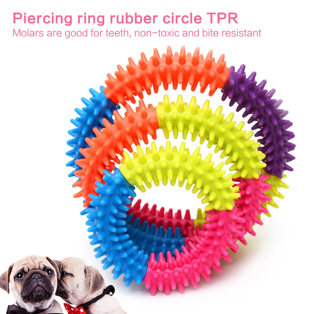 

1Pcs Puppy Pet Toys For Small Dog Biting Ring Toy Soft Molar Rubber Circle Dog Toy Teeth Cleaning Chew Training Toy Pet Supplies