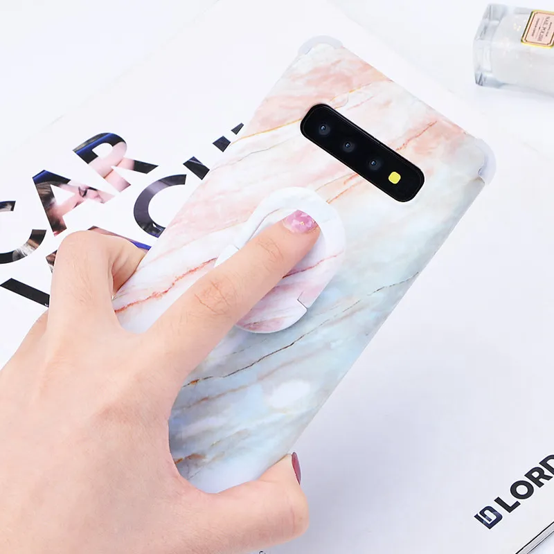 Модный мраморный чехол для Samsung S10 E S9 S8 Note 9 8 A50 A70 A40 A20 M30 M10 Iphone 11 XR XS X 7 Plus держатель