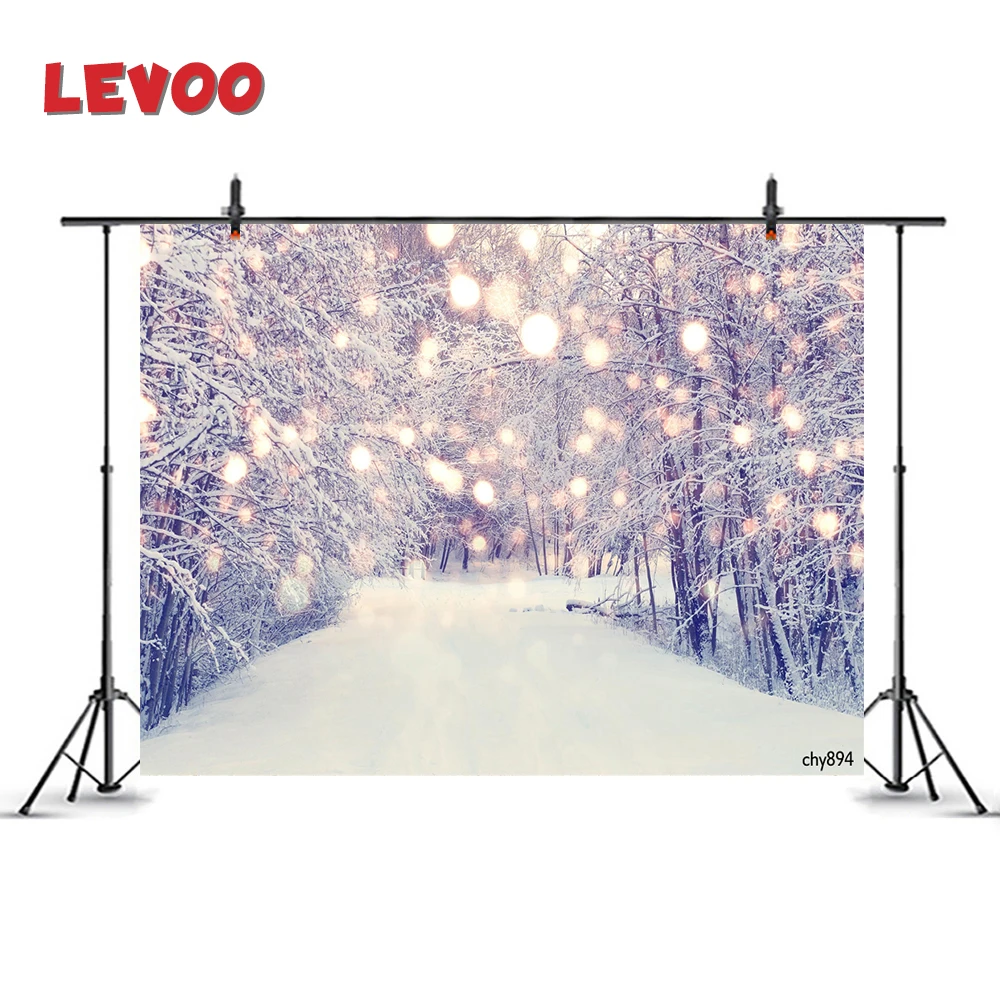 

LEVOO фото фон зимнее снежное поле парк деревья блеск боке фото студия реквизит Фон фотография фотозона Ткань Винил