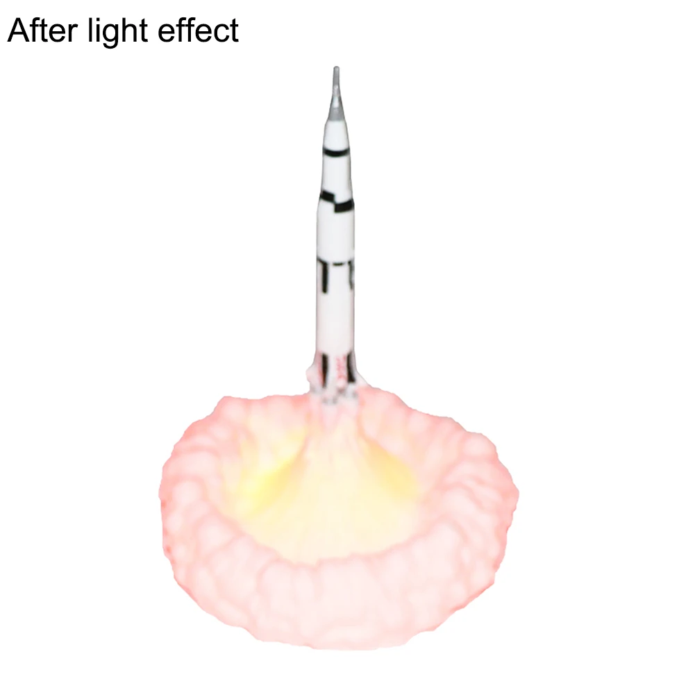 Перезаряжаемая ночсветильник в форме ракеты 3D печать лампа Луны для любителей