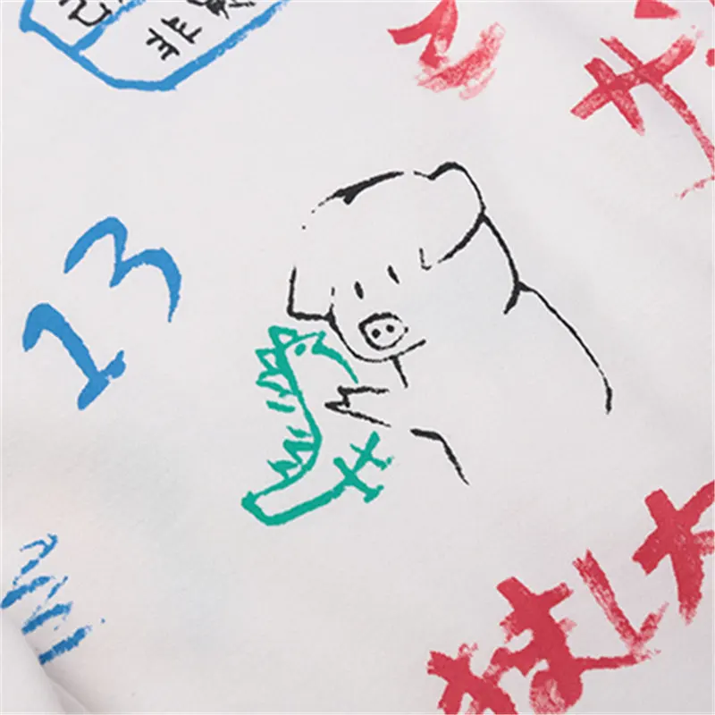 Женский свитшот с длинным рукавом и принтом граффити | Женская одежда