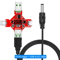 2 in 1 pd2 0 3 0 qualcomm qc2 0 3 0 5v9v12v20v protocol fast charge trigger decoy voltmeter voltage detector usb to dc cable