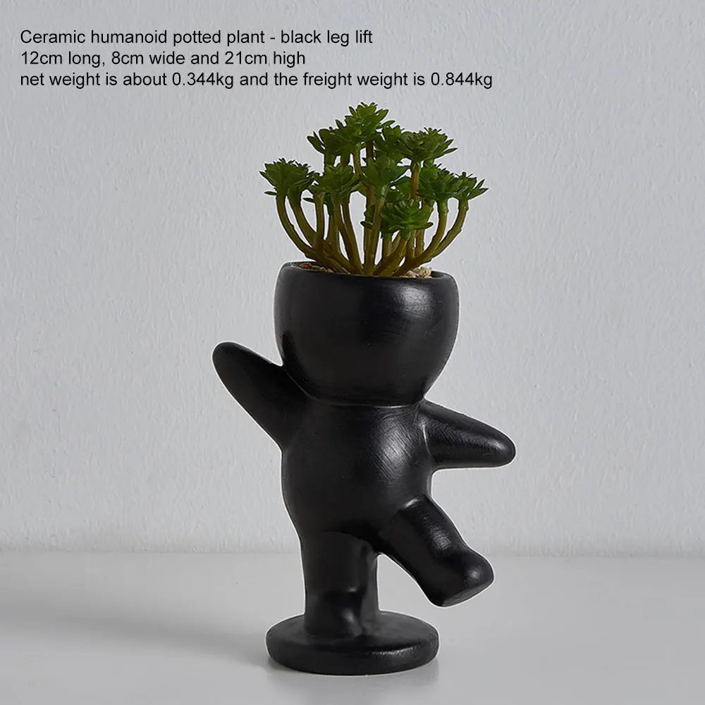 Человекоидный керамический цветочный горшок 1 шт. креативный современный дизайн