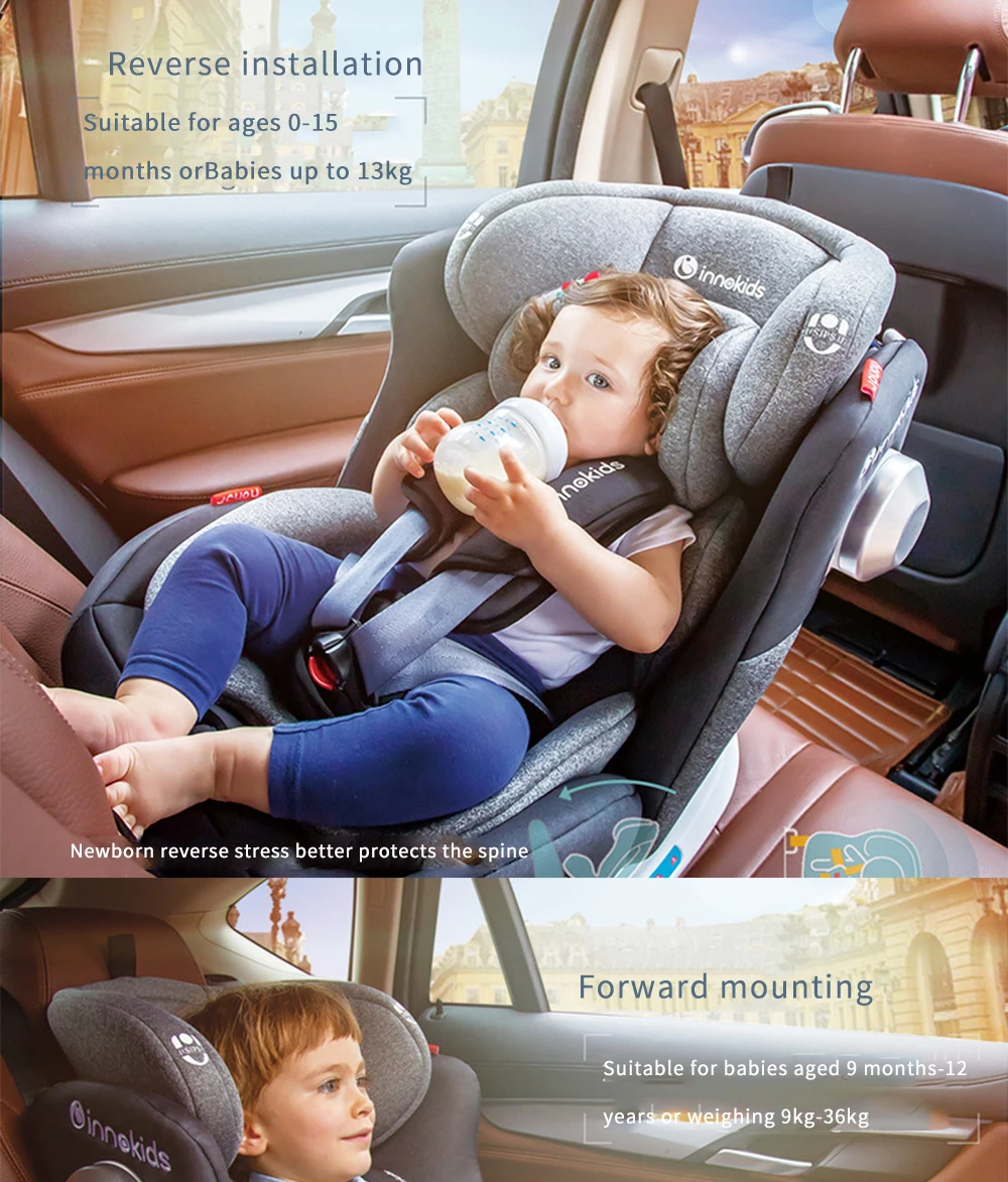 Innokids детское безопасное сиденье для детей 0-12 лет, автомобильное детское автомобильное кресло с поворотом на 360 градусов, сидящее детское автомобильное кресло