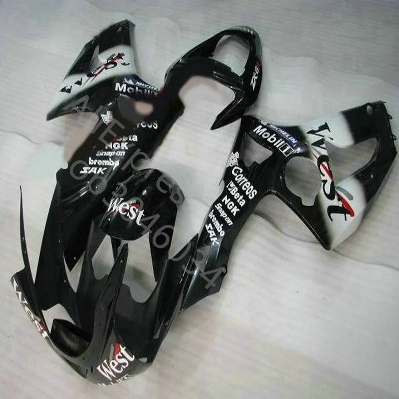 Новый комплект обтекателей для мотоциклов WEST black ABS подходит kawasaki Ninja ZX-6R 636 ZX6R 2003