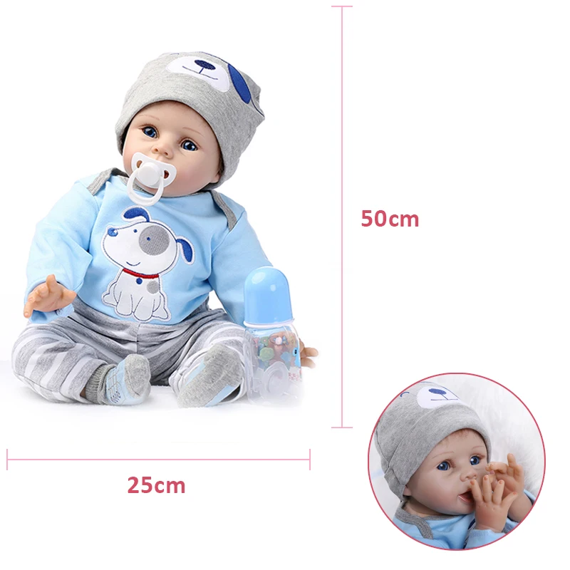 NPK Baby Reborn Doll мальчик живой игрушки для детей милые игрушки для девочек 22 дюймов 55 см мягкий силиконовый корпус Детские куклы подарок на день рождения