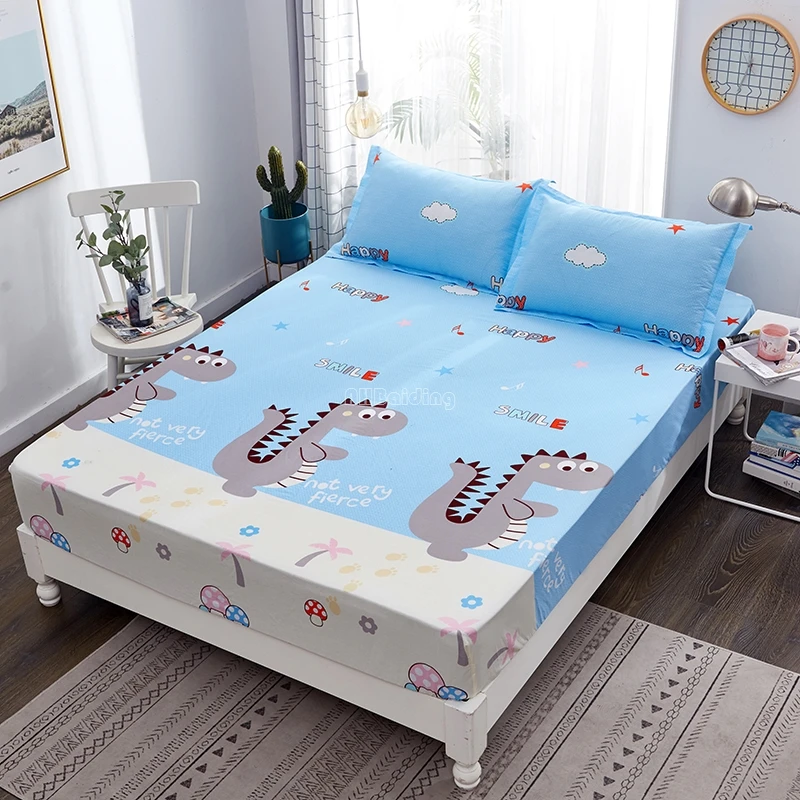 Зеленый Детская простыня с принтом Doraemon с эластичным поясом из хлопка, простыня по размеру матраса - Цвет: Зеленый