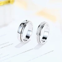 925 sterling silver female male wedding jewelry rings classic lovers couples ring white zircon ring for women men engagement