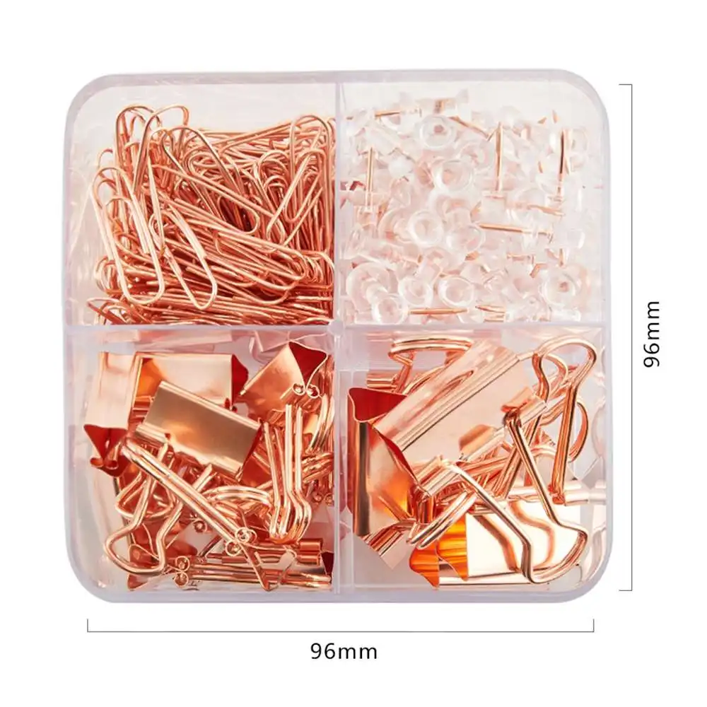 

4 Set Anti-rust And Reusable Paperclips Push Pin Clips Copper Stationary Durable Set Multifunctional for Holding Notes Receipts