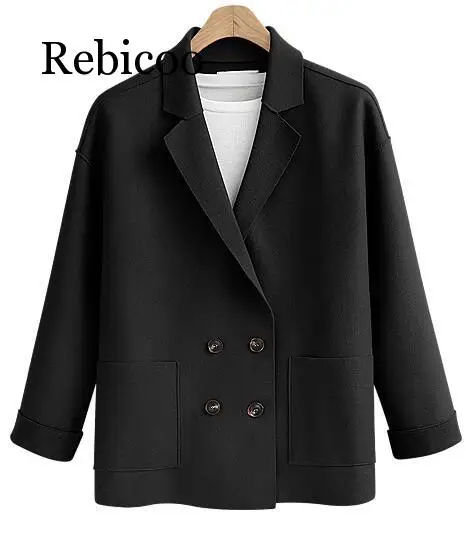 

Women's double wool coat 2019 winter coat jacket ladies slim wool cashmere coat double-breasted cardigan coat