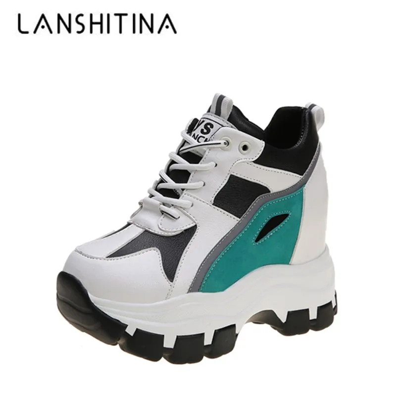 Женские кроссовки со скрытым каблуком повседневные дышащие на высокой платформе