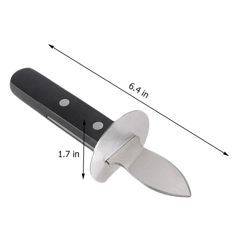 

2pcs Stainless Steel Oyster Knife Set Wooden Handguards Shell Opening Tool Oyster Cutter Seafood Shell Shucking Knives Opener