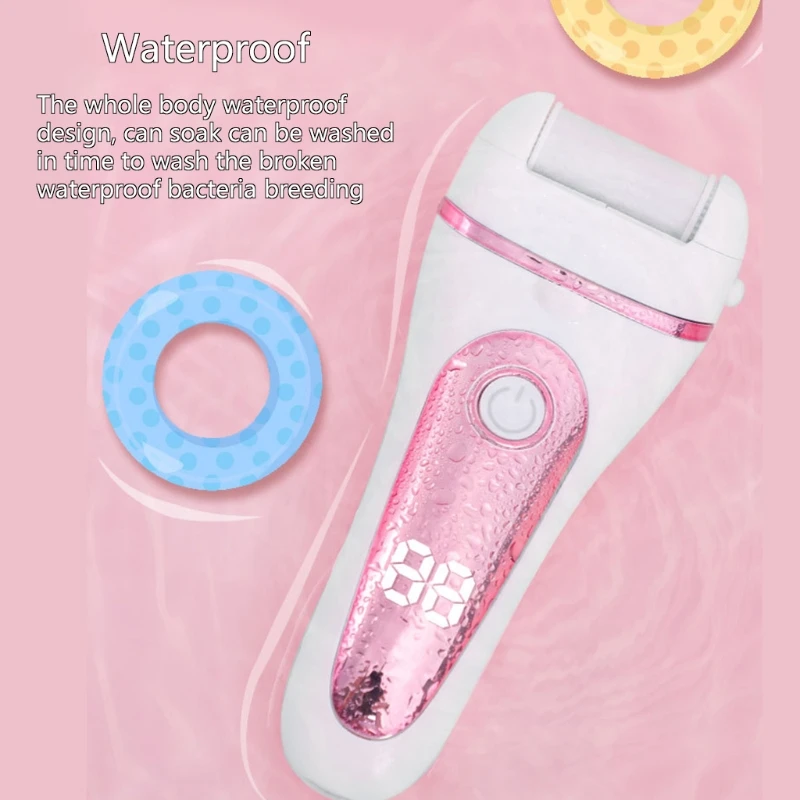 

Electric foot callus rechargeable foot file with 3 grinding heads and waterproof foot care tools