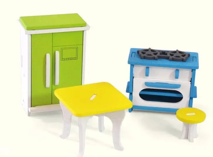 Деревянная детская маленькая мебель моделирование DIY разборка головоломка