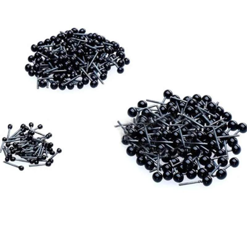 100 шт./компл. черные 2 мм/3 мм/4 мм стеклянные глаза иглы для валения Плюшевые мишки