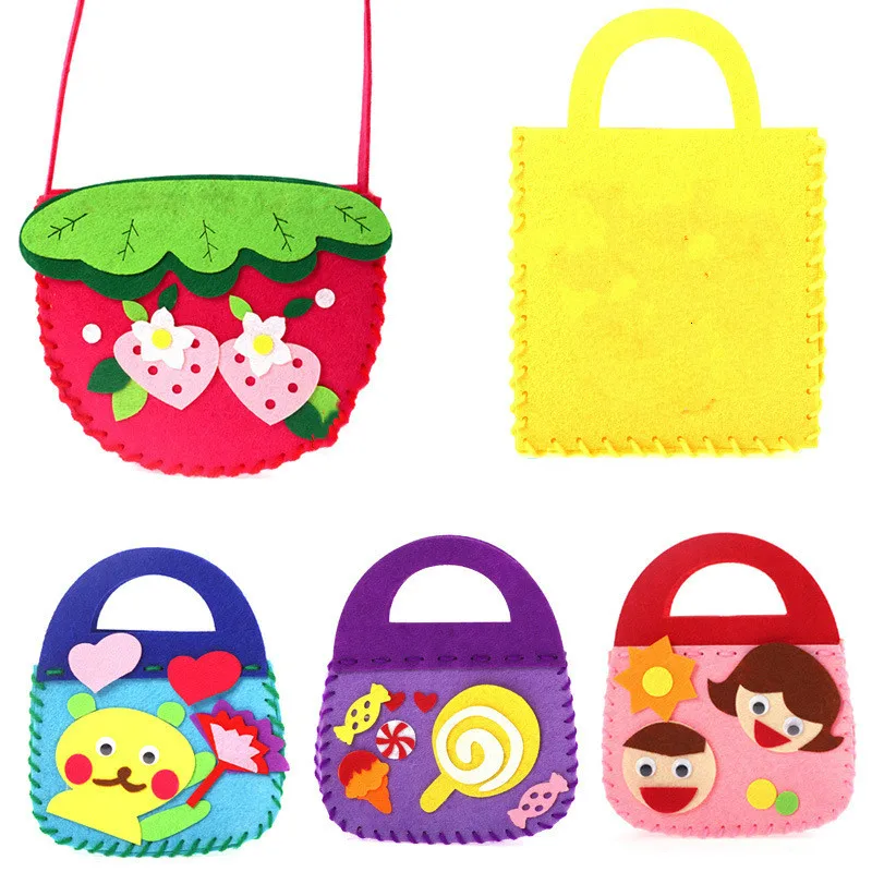 

Non-Woven Fabric DIY Handbag Children Craft Toy Mini Bag Non-woven Cloth Colorful Handmade Bag Cartoon Animal Children Handbags