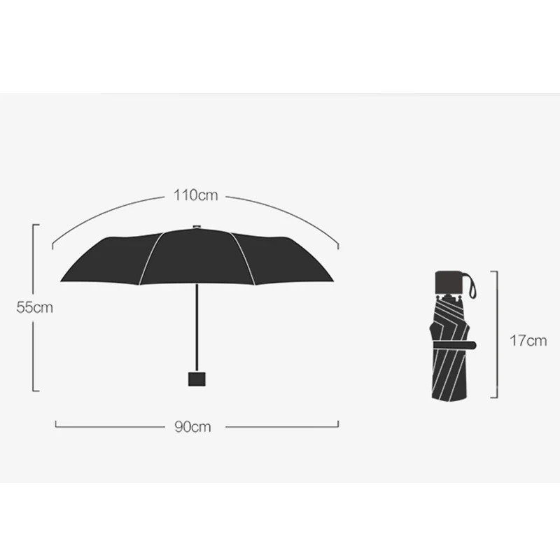 Женский мини зонтик Lydia серебристый от солнца из титана с защитой ультрафиолета и