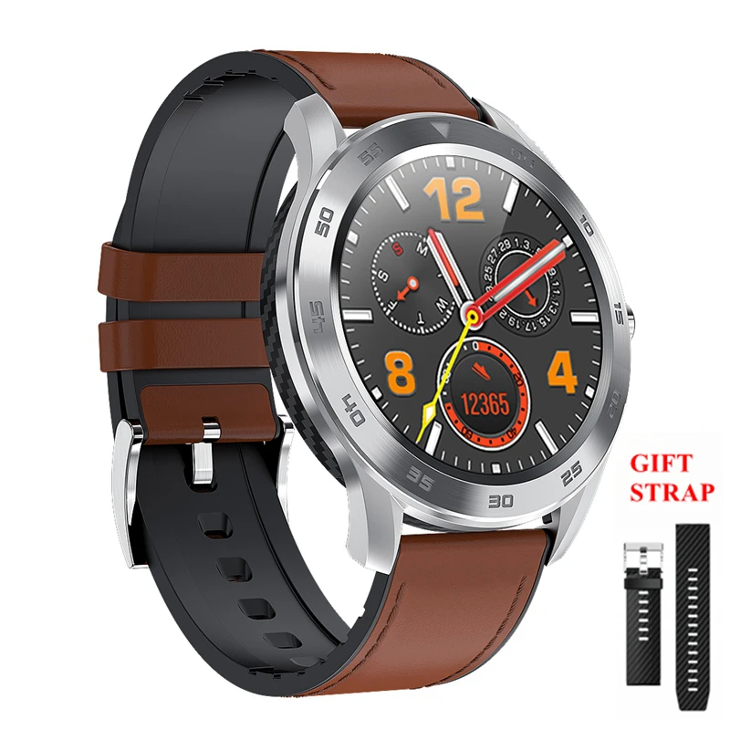 light brown leather Cobrafly DT98 Смарт-часы для мужчин IP68 Водонепроницаемый Bluetooth Вызов PPG пульсометр Монитор артериального давления Smartwatch для huawei xiaomi - Цвет: light brown leather