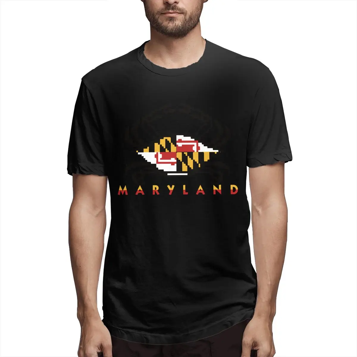 Мэриленд флаг Краб Мужская футболка с коротким рукавом летние топы модные