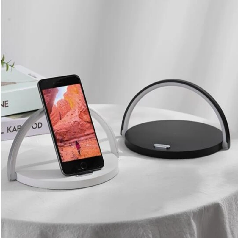 

Wireless Charging Table Lamp Bluetooth Speaker for IPhone 11 12 Pro Huawei Xiaomi Charge Wireless Modern Led Lamp Desk Lamp