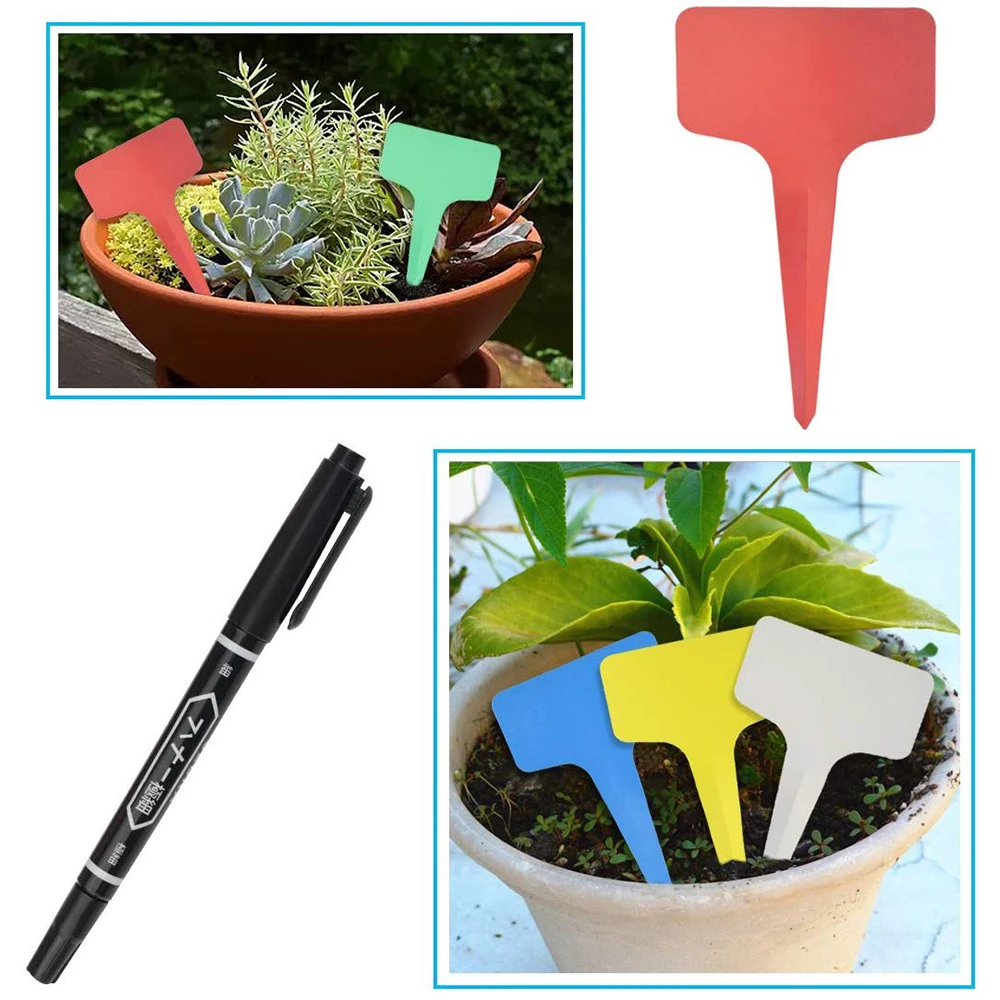100pcs-pack Random Color Plastic Plant Seed Labels Pot Marker Nursery Garden Stake Tags Cute GT019 | Инструменты