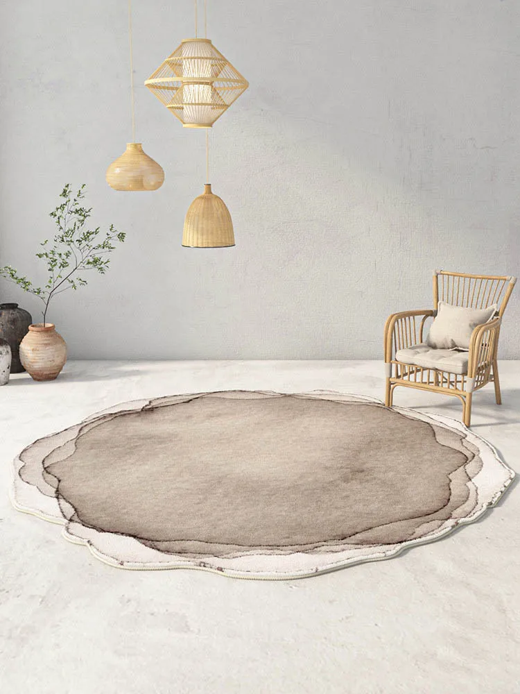 

Абстрактный круглый ковер в скандинавском стиле для гостиной, необычный мягкий круглый ковер для девушек, домашний ковер для спальни, диван...